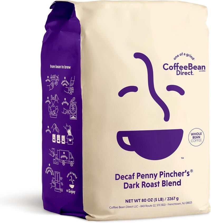 Coffee Bean Direct Decaf Penny Pincher's Dark Roast Blend - Image 1